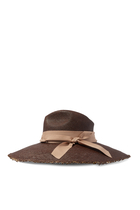 Panama Hat Triple Twist Band and Frayed Brim